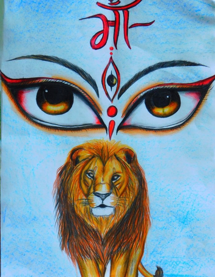 କୁନି ଶିଳ୍ପୀଙ୍କ ତୁଳୀରେ ମା’ ଦୁର୍ଗାଙ୍କ ଆବାହନ
